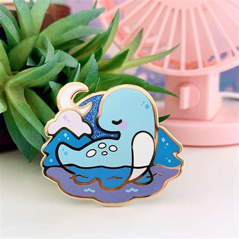 Loch Ness Monster Cute Cryptid Enamel Pin Nessie Glitter Etsy