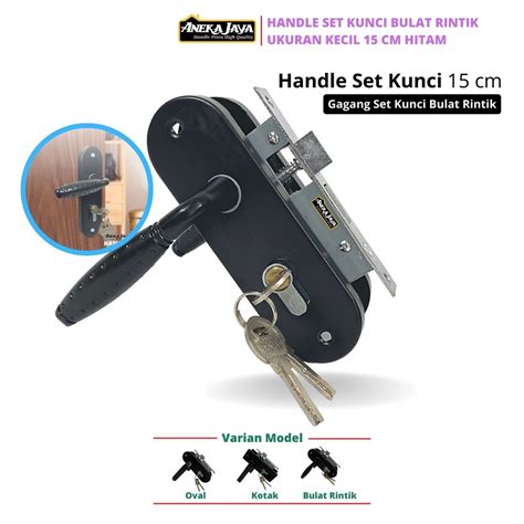 Jual Handle Set Kunci Kecil 15 Cm Hitam Doff Gagang Pintu Rumah