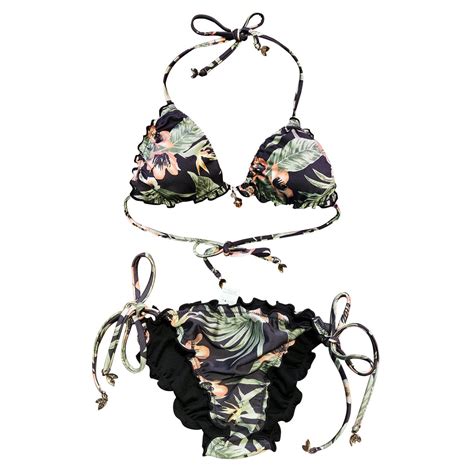 Women Lace Up Tie Pleated Triangle Bikini China Bikini And Swimwear Price