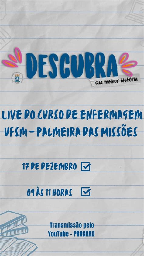 Descubra Live Do Curso De Enfermagem Ufsm Pm Enfermagem