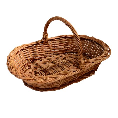 Wicker Basket With Handle Traditional Storage By Handmadegroup