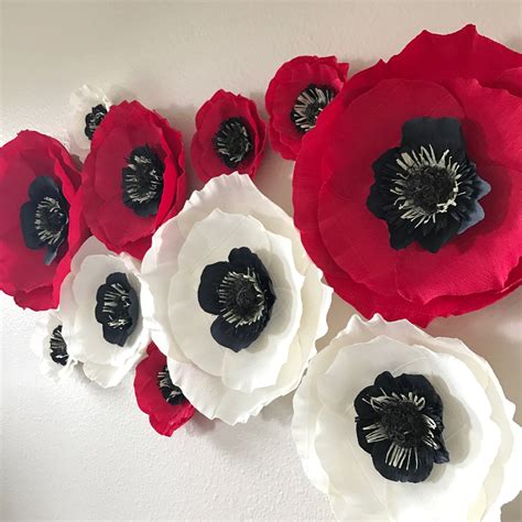 Crepe Paper Poppies Giant Paper Flowers Paper Poppies