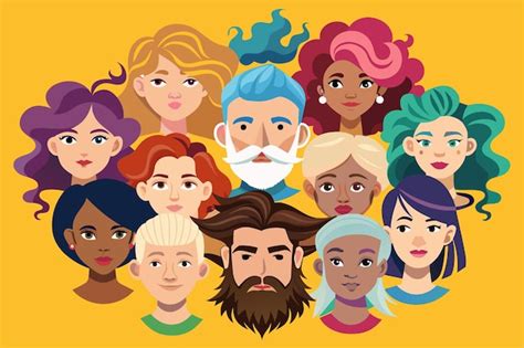 Un Grupo De Personas Con Diferentes Colores De Cabello Ra Ces Del Arco