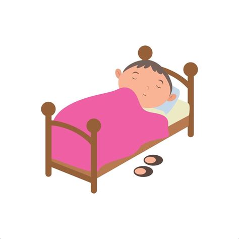 Illustration Vector Graphic Boy Activity Taking A Nap In Comfort Bed