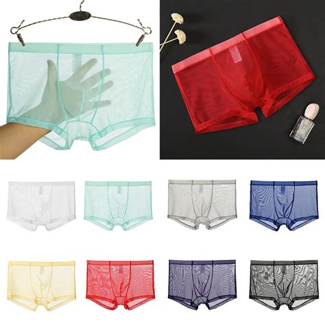 Boxers Transparents Sexy Pour Hommes Sous V Tements En Maille Fine