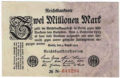 Reichsbanknote Millionen Mark Kaufen Auf Ricardo