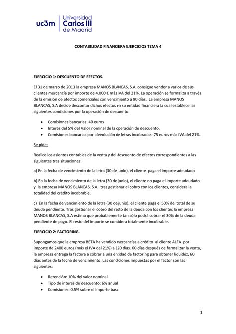 Ejercicios 2022 Tema 4 1 CONTABILIDAD FINANCIERA EJERCICIOS TEMA 4