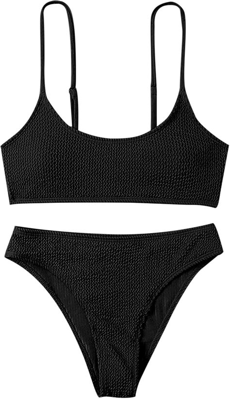 Damen Kleidung Sexy Dreieck Zweiteilig Mit Schlitz Badeanzug Micro Bikini Tankini Set