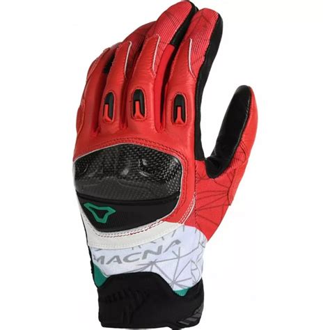 Gants Macna Rocco Rouge Blanc Gants Moto Racing