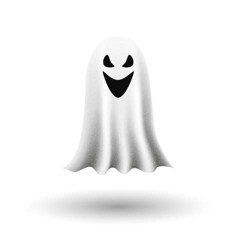 Fantasma En El Fondo Blanco Vector Premium