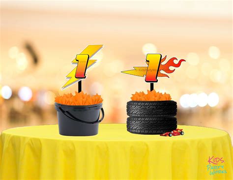 Cars Birthday Number 1 Centerpiece Cars Party Race Car Etsy