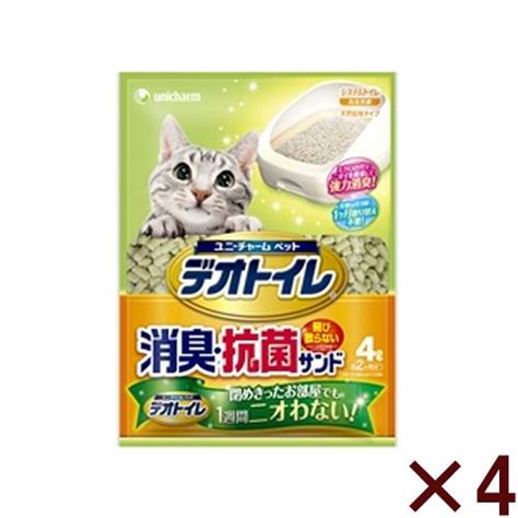 ユニ・チャーム 1週間消臭・抗菌デオトイレ飛び散らない消臭・抗菌サンド 4l 【4個セット】 7722706012 ベストテック