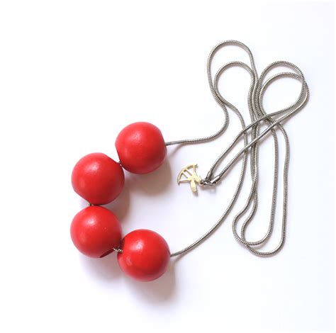 Minimalist Necklace Wood Bead Necklace Long Necklace Etsy