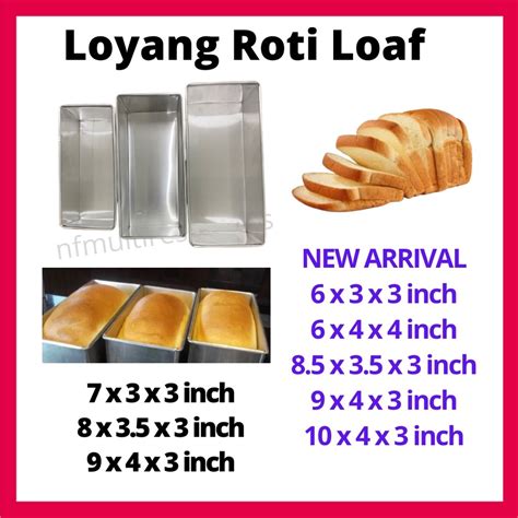 Loyang Roti Loaf Bread Pan Loyang Roti Tawar Petak Loyang Roti 7x3x3