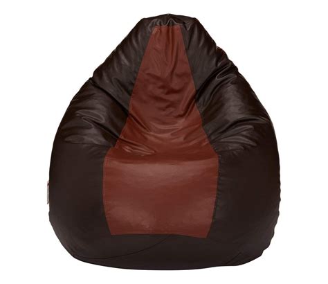 Buy Black Faux Leather Bean Bag With Beans Xxxl Brown Online In India At Best Price Modern