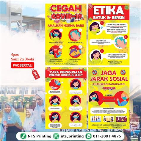 KPS A KELENGKAPAN PEMBUKAAN SEKOLAH COVID 19 BANNER BUNTING POSTER