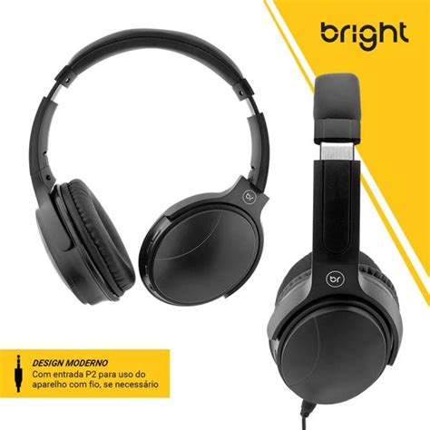 Headphone Bluetooth Bass preto HP558 Bright CX 1 UN Informática