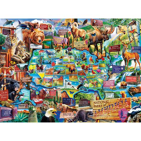 National Parks Map Piece Jigsaw Puzzle Spilsbury