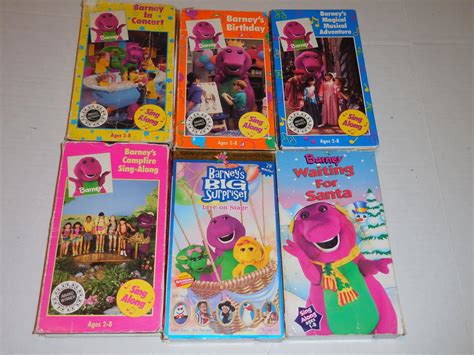 Barney And Friends Purple Dinosaur Vhs Video Lot Of 6 Video Tapes Sing A Long Vhs 1866144984