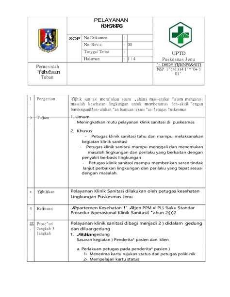 Pdf Sop Pelayanan Klinik Sanitasidocx