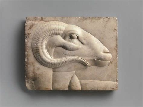 Relief Plaque With Rams Head From A Gods Figure Ancient Egyptian