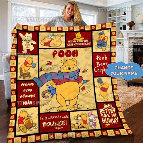 Personalized Winnie The Pooh Blanket Pooh Bear Blanket Etsy