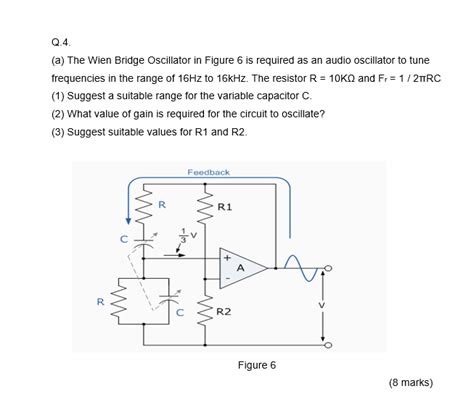 Solved Q A The Wien Bridge Oscillator In Figure Is Chegg