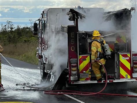 Pta Fire Truck Catches Fire On Saddle Road Big Island Now