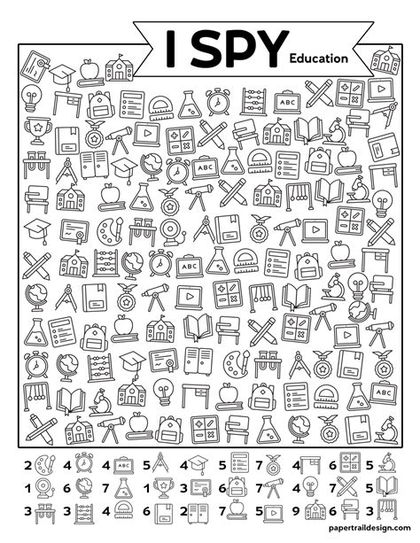 Free Printable I Spy Education Activity Paper Trail Design