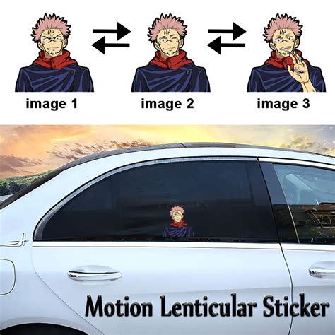 Anime Jujutsu Kaisen Motion Sticker Itadori Yuji Ryomen Sukuna Car