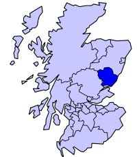 Map Showing Angus Scotland