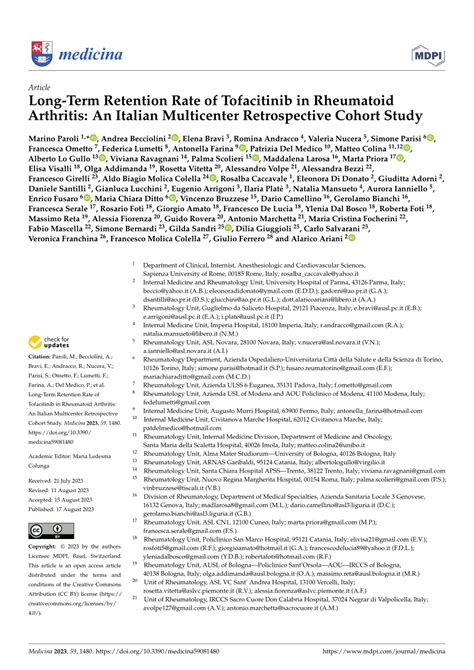 Pdf Long Term Retention Rate Of Tofacitinib In Rheumatoid Arthritis