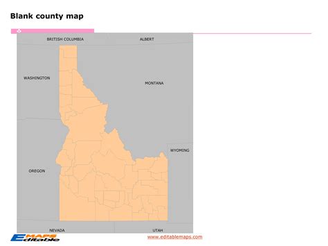 Idaho County Map Editable Powerpoint Maps