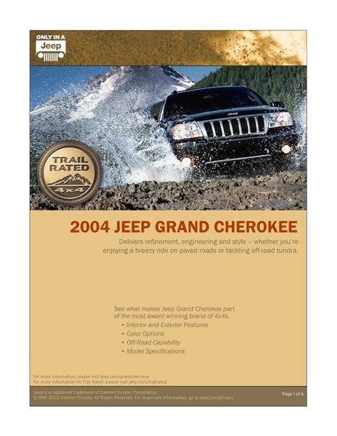 2004 Jeep Grand Cherokee Brochurepdf 453 Kb Katalogy A Prospekty