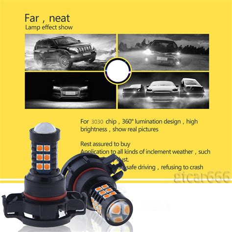 X Smd H Super Bright Amber Yellow Led Drl Driving Fog