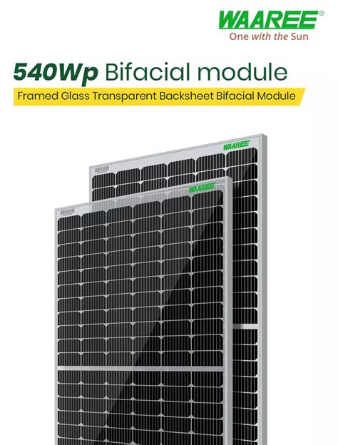 Buy Waaree 540w 24v Mono Perc Bifacial Solar Panel Bi 57 540 Online In