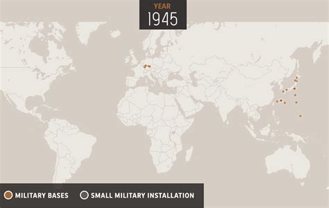 US military bases around the world (1945 - 2020 timeline) : r/MapPorn