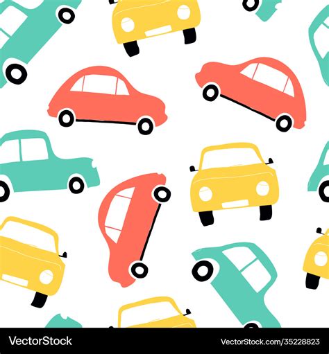 Cars Seamless Pattern Royalty Free Vector Image