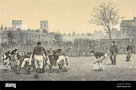Rugby Football Print From 1894 Stock Photo Alamy