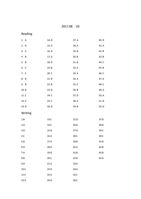2017 8 北美答案 Description 2017 Us Reading 1 A 2 B 3 C 4 B 5 B 6 C 7 C 8 B 9 B 10 B