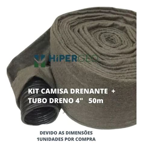 Kit Tubo Dreno Corrugado Pol Mm Camisa Drenante M