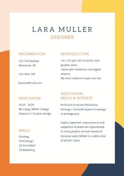 Simple Background Resume Template And Ideas For Design Fotor