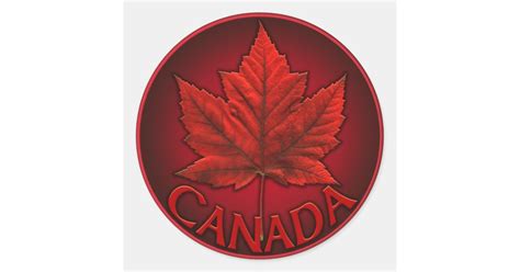 Canada Souvenir Stickers Red Maple Leaf Stickers | Zazzle