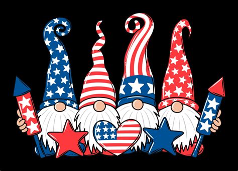 Patriotic Gnomes Sublimation Transfer Ready To Press 4th Of July