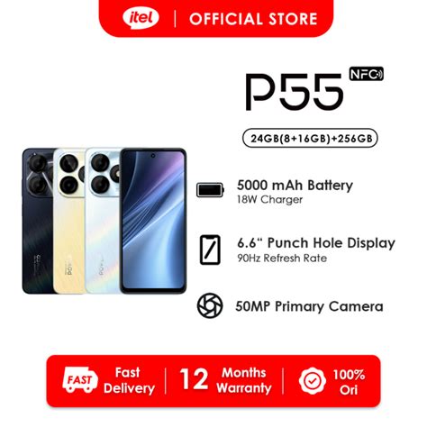 Itel P55 RAM 24GB 8 16GB ROM 256GB 90HZ Refresh 50MP Dual Camera