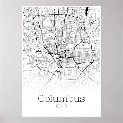 P Ster Mapa De Col N Ohio Poster Del Mapa De La Ciuda Zazzle Es