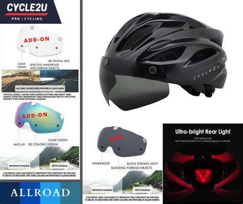 🔥ready Stock🔥 Cycle2u Allroad Led Backlight Cycling Helmet Basikal