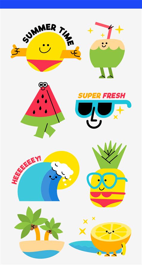 Summer Stickers Printable