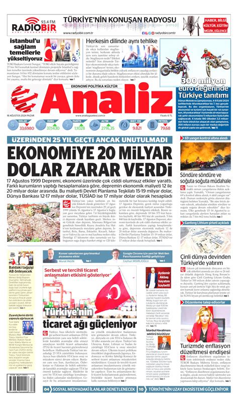 Analiz Gazetesi Analiz Man Et Oku Haberler A Ustos