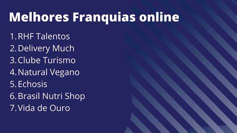 Franquias Online Vejas As Melhores E Mais Baratas